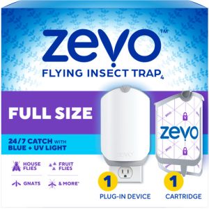 Flying Insect Trap, Fly Trap (1 Plug-In Base + 1 Cartridge)
